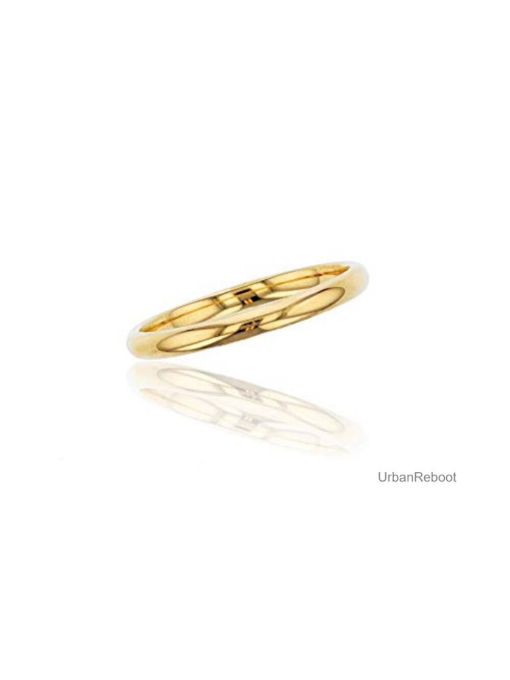 Solid 10K Yellow Gold 2mm Polished Plain Wedding Band Ring Size 4-14